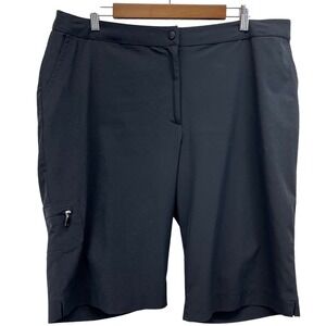 Zenery by Chicos 2.5 Large 14 Black UPF Cargo Shorts Bermuda Casual Golf Outdoor
